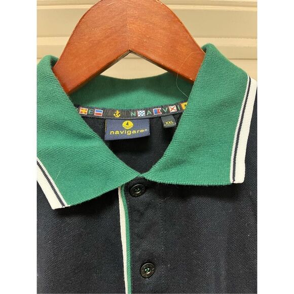 Navigate Navy Crest Yachting Polo Shirt sz XXL - Picture 2 of 6
